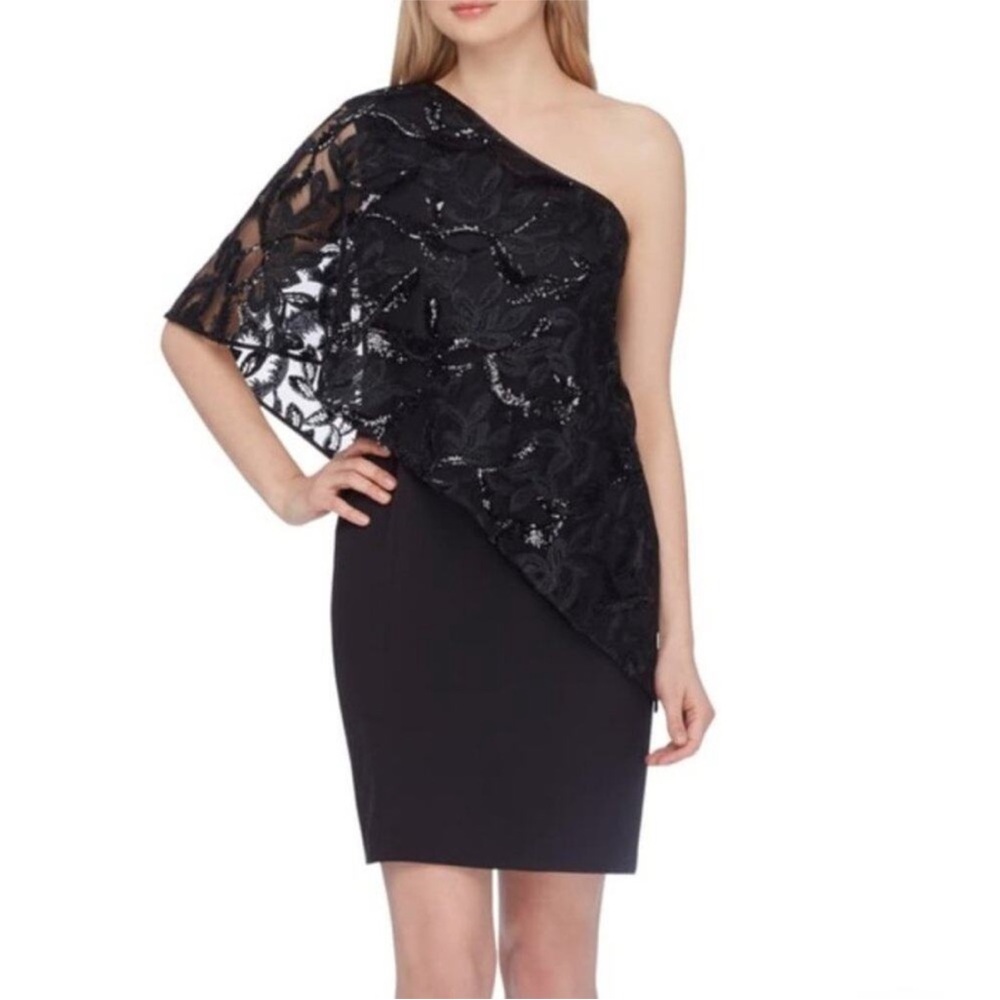 Tahari by ASL Shoulder Overlay Cocktail Dress size 8